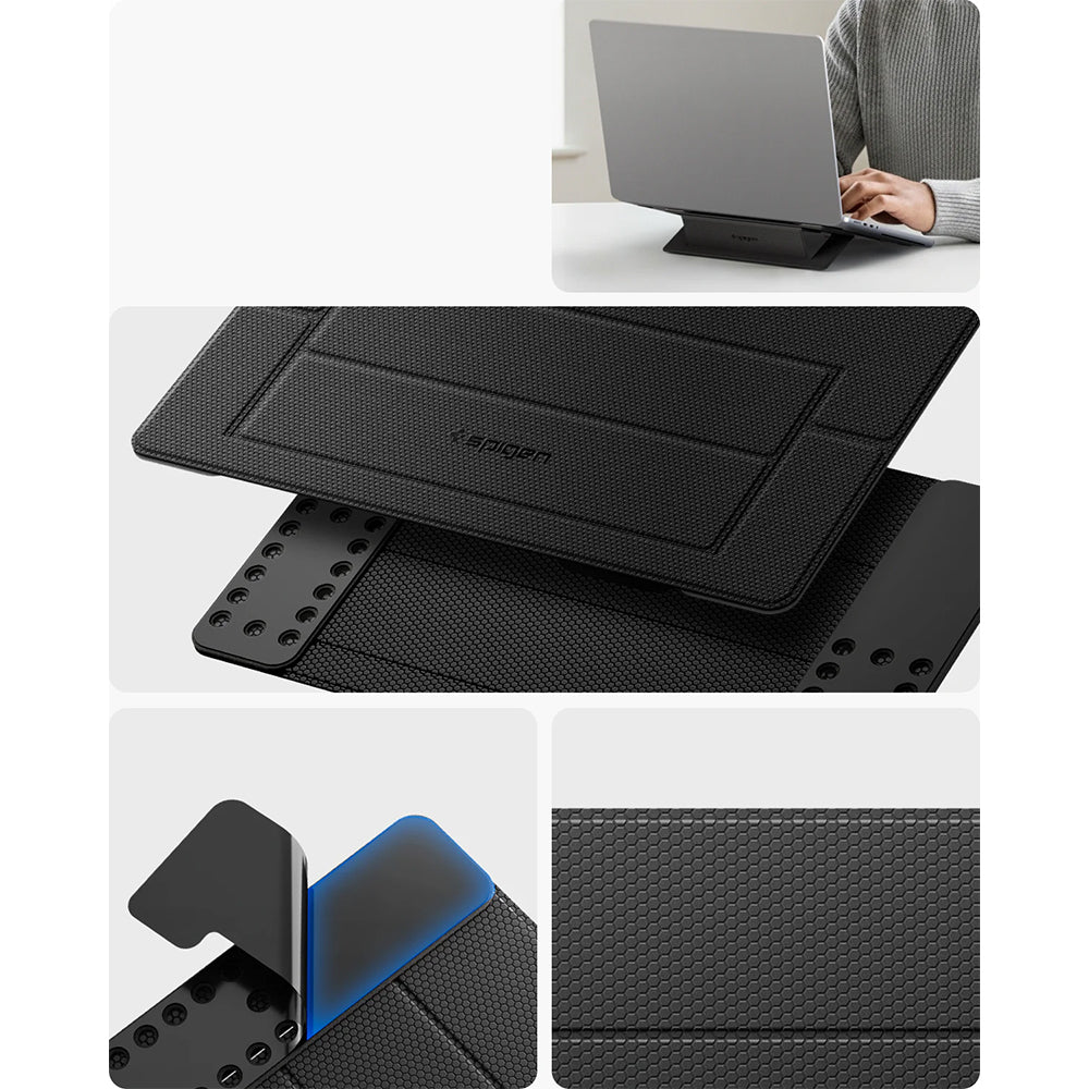 Laptopständer für Laptops bis 16", höhenverstellbar, Spigen Slimfold LD201-S1, Schwarz