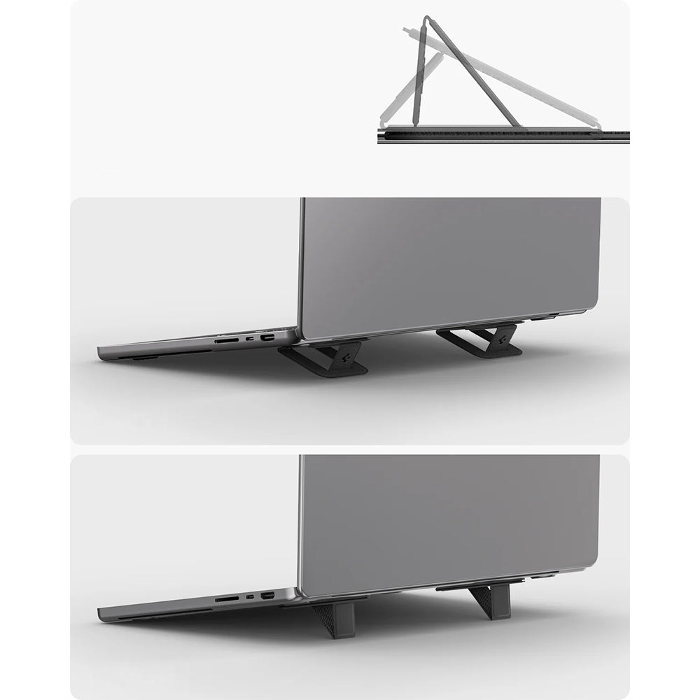 Höhenverstellbarer Ständer für Laptop und Tablet, Spigen Slimfold LD201-S2, Schwarz