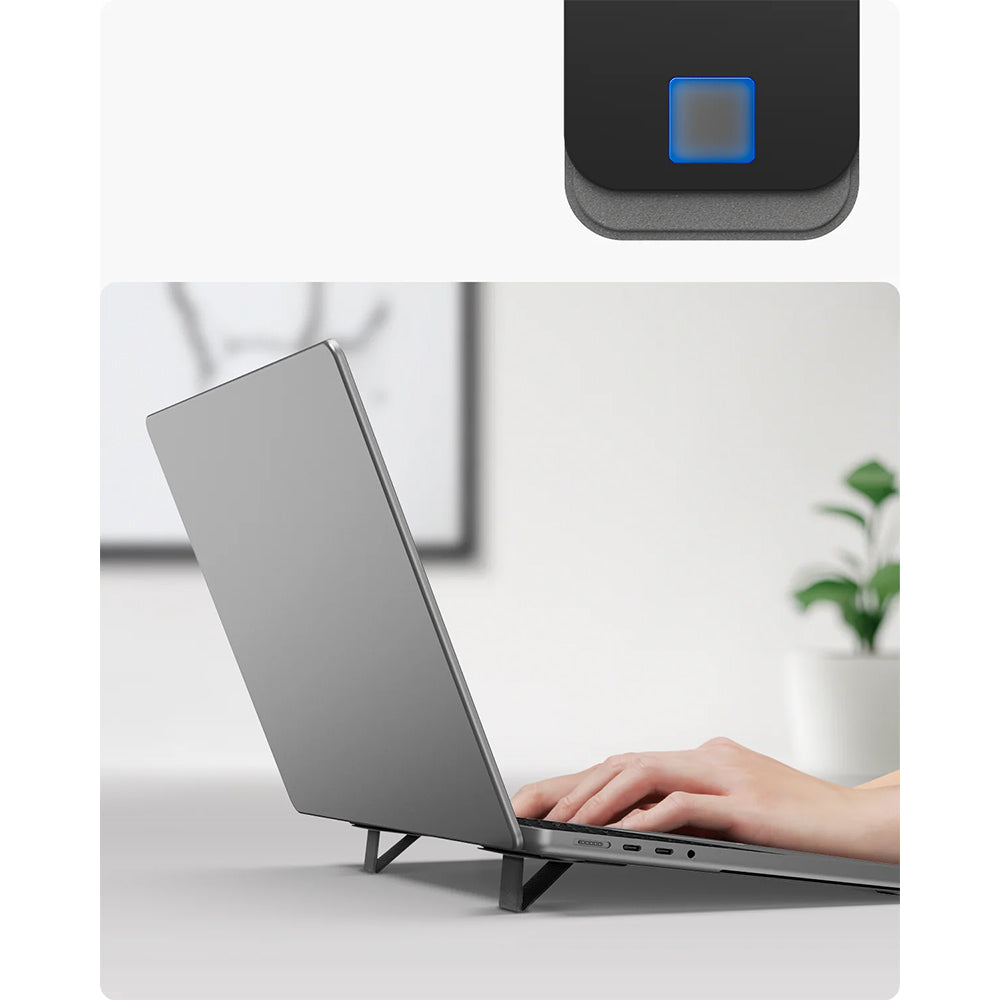 Höhenverstellbarer Ständer für Laptop und Tablet, Spigen Slimfold LD201-S2, Schwarz