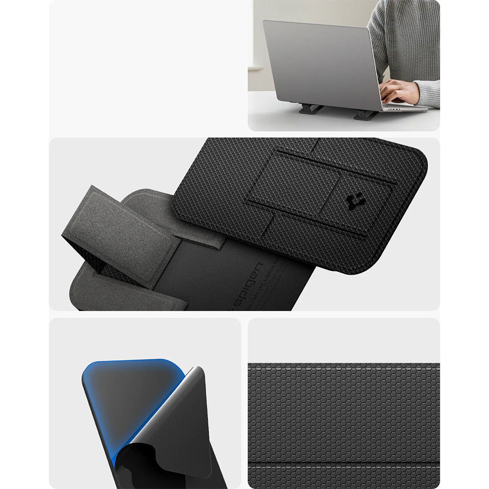 Höhenverstellbarer Ständer für Laptop und Tablet, Spigen Slimfold LD201-S2, Schwarz