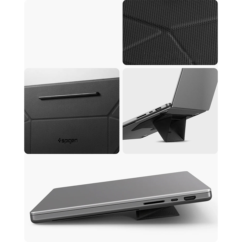 Laptopständer für Laptops bis 16", höhenverstellbar, Spigen Slimfold LD201-S3, Schwarz
