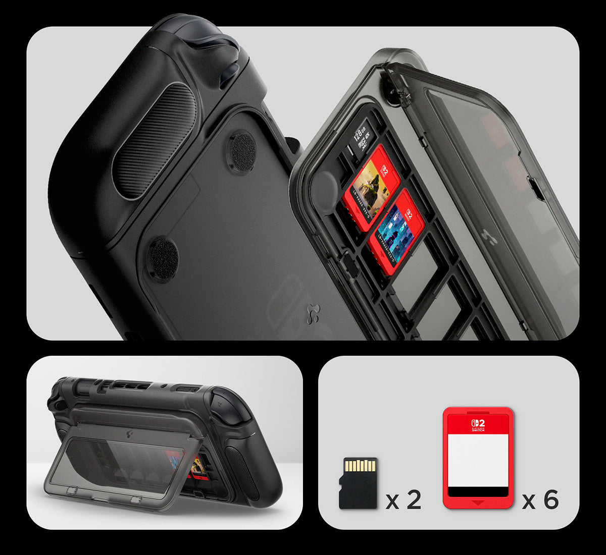 Hülle für Nintendo Switch 2, Spigen Snap Switch, Schwarz