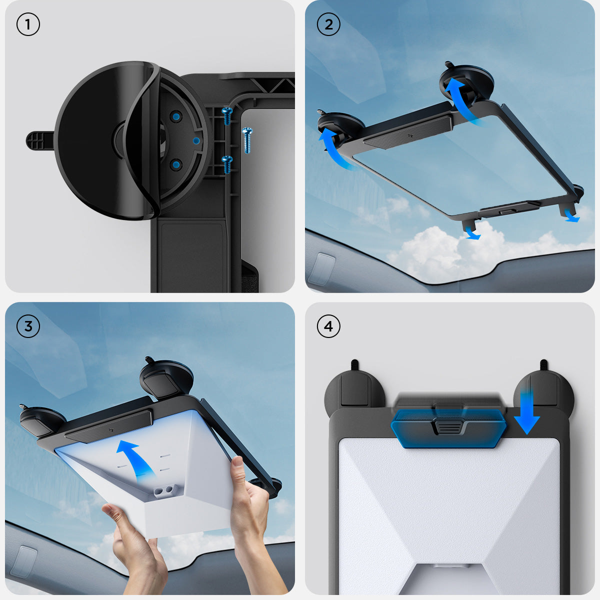 Autohalterung für Starlink Mini, Spigen Window Car Mount STL100, Schwarz