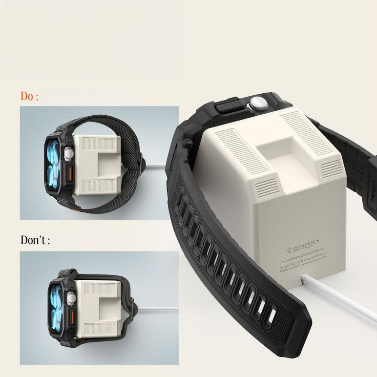 Dockingstation für Apple Watch Ladegerät, Spigen Classic LS Stand, Beige