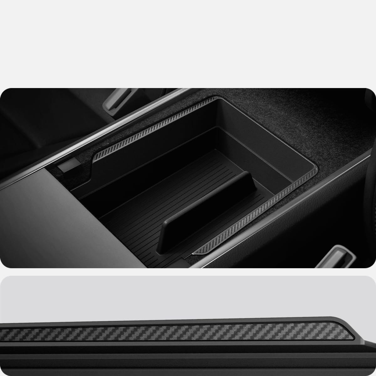Auto-Organizer für Tesla Model 3/Y, Spigen Armrest Console Organizer, Schwarz