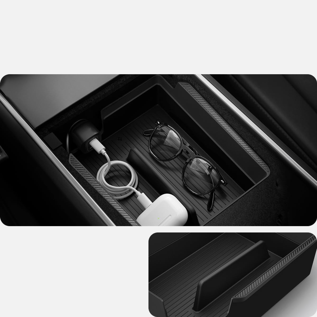 Auto-Organizer für Tesla Model 3/Y, Spigen Armrest Console Organizer, Schwarz