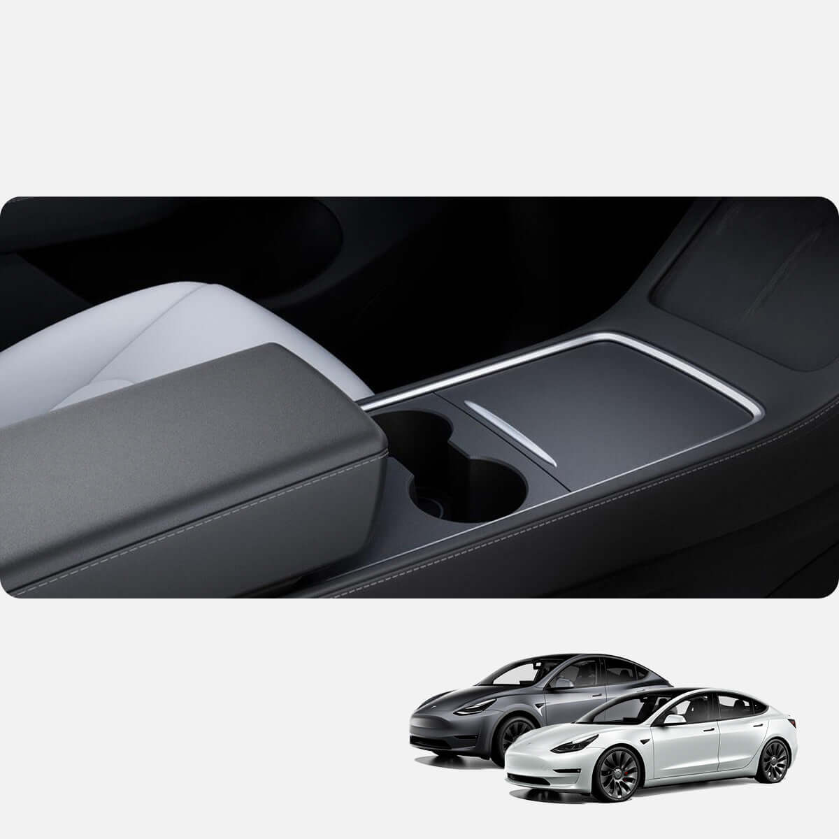 Hülle, Armlehnenpolster für Tesla Model 3 2017-23 / Y 2020-25, Spigen Armrest Cushion, Schwarz