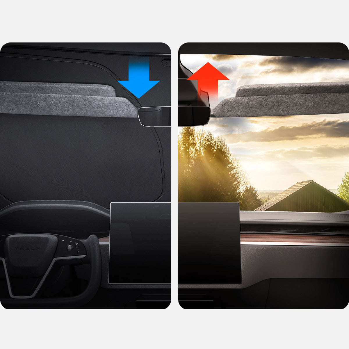 Windschutzscheiben-Sonnenblende für Tesla Model X, Spigen Car Front Windshield Sunshade