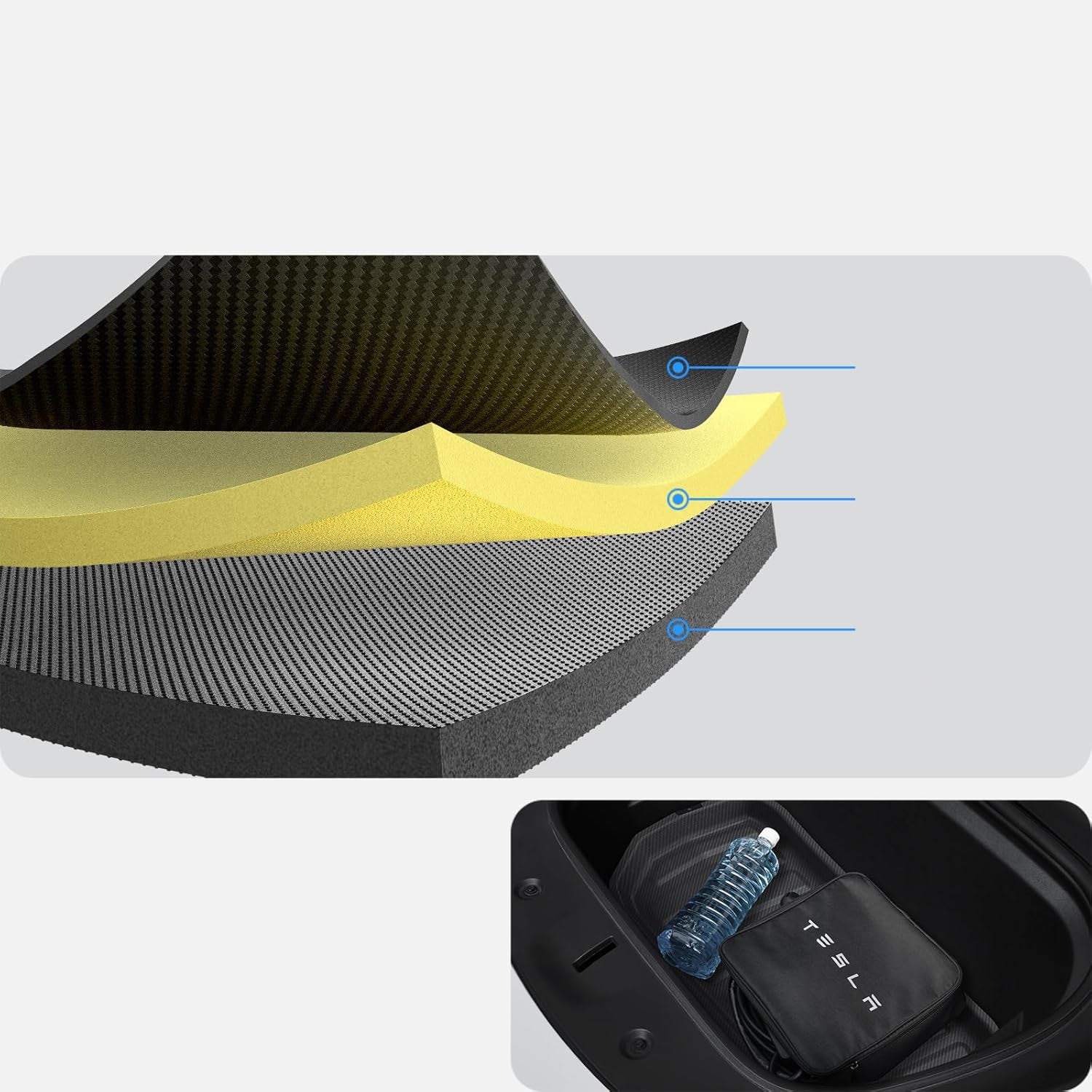 Kofferraummatte vorne für Tesla Model Y, Spigen Car Mat Front Trunk, Schwarz