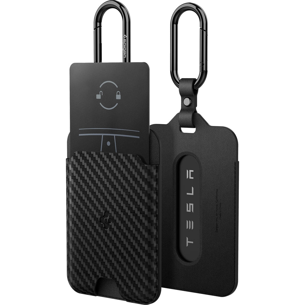 Schlüssel-/Kartenetui für Tesla, Spigen Universal Card Holder Case 2-Pack, Schwarz
