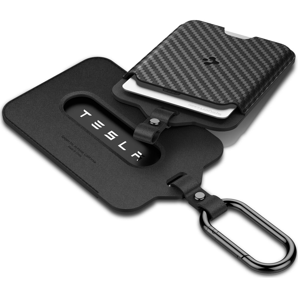 Schlüssel-/Kartenetui für Tesla, Spigen Universal Card Holder Case 2-Pack, Schwarz
