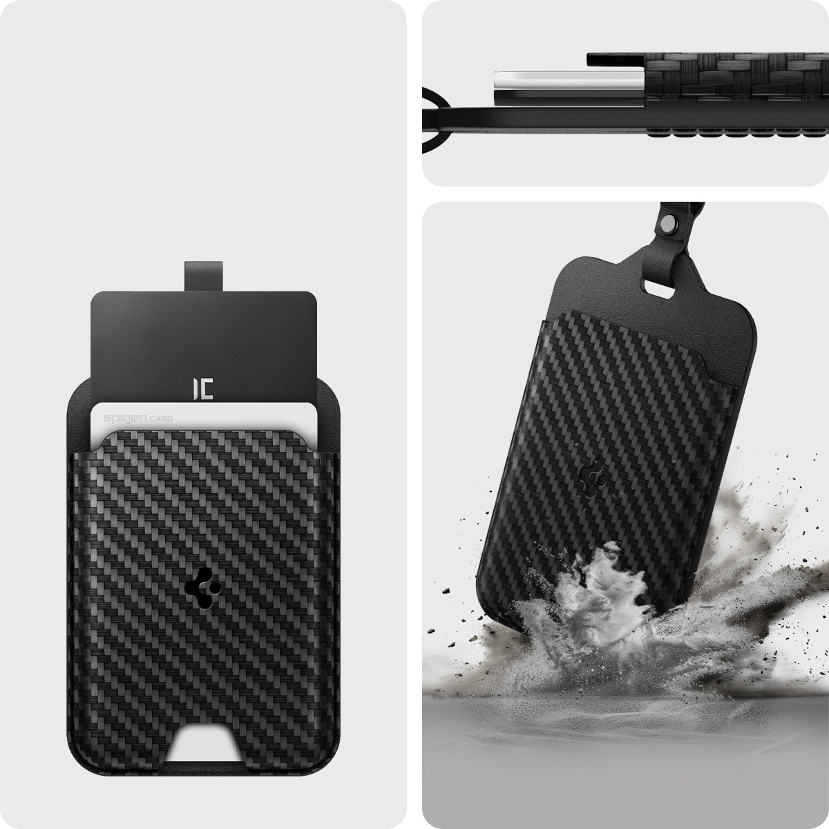 Schlüssel-/Kartenetui für Tesla, Spigen Universal Card Holder Case 2-Pack, Schwarz