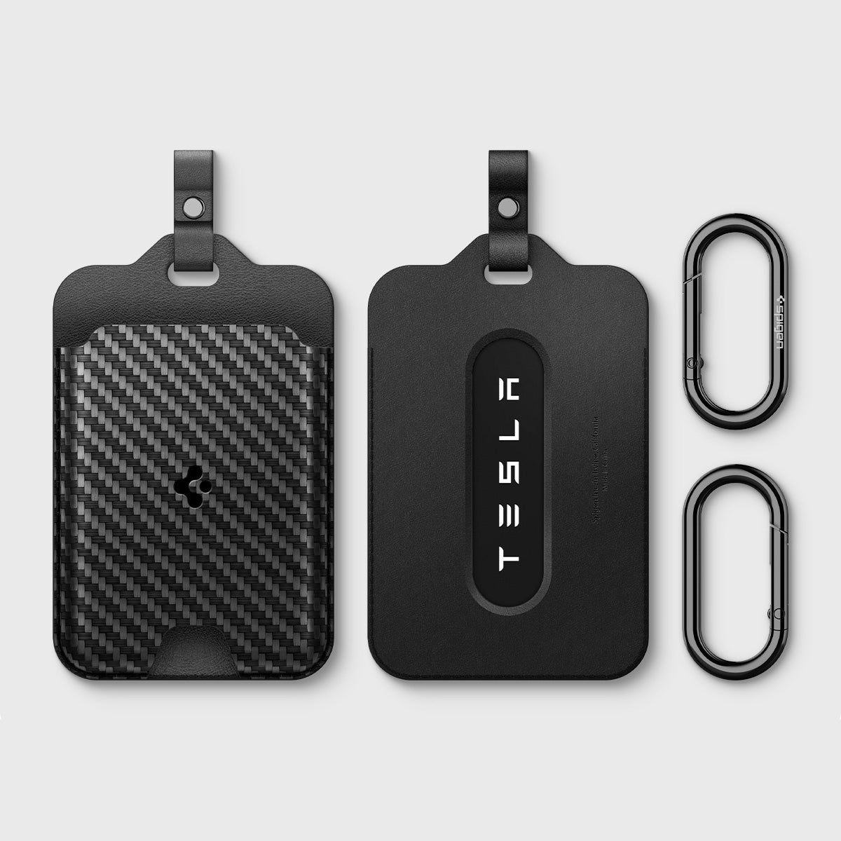 Schlüssel-/Kartenetui für Tesla, Spigen Universal Card Holder Case 2-Pack, Schwarz