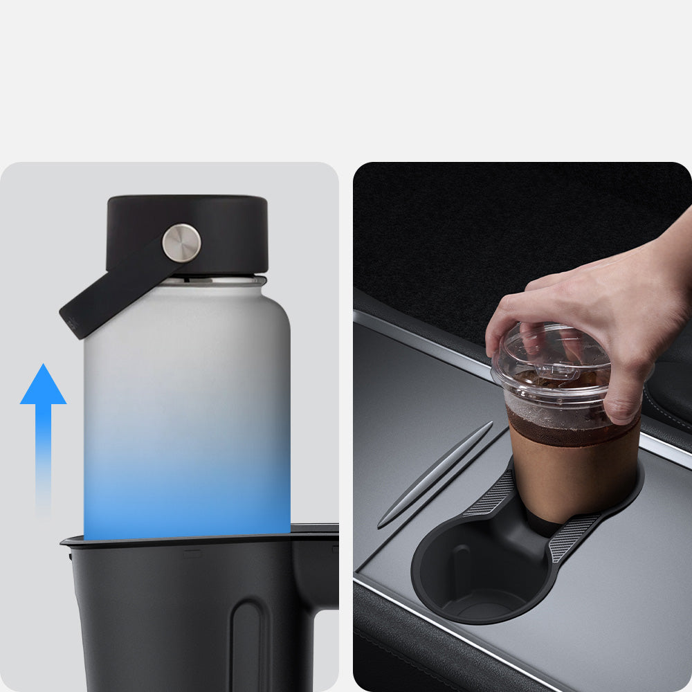 Getränkehalter Einsatz für Tesla Model 3/Y, Spigen Console Cup Holder Insert Relaxed Grip, Schwarz
