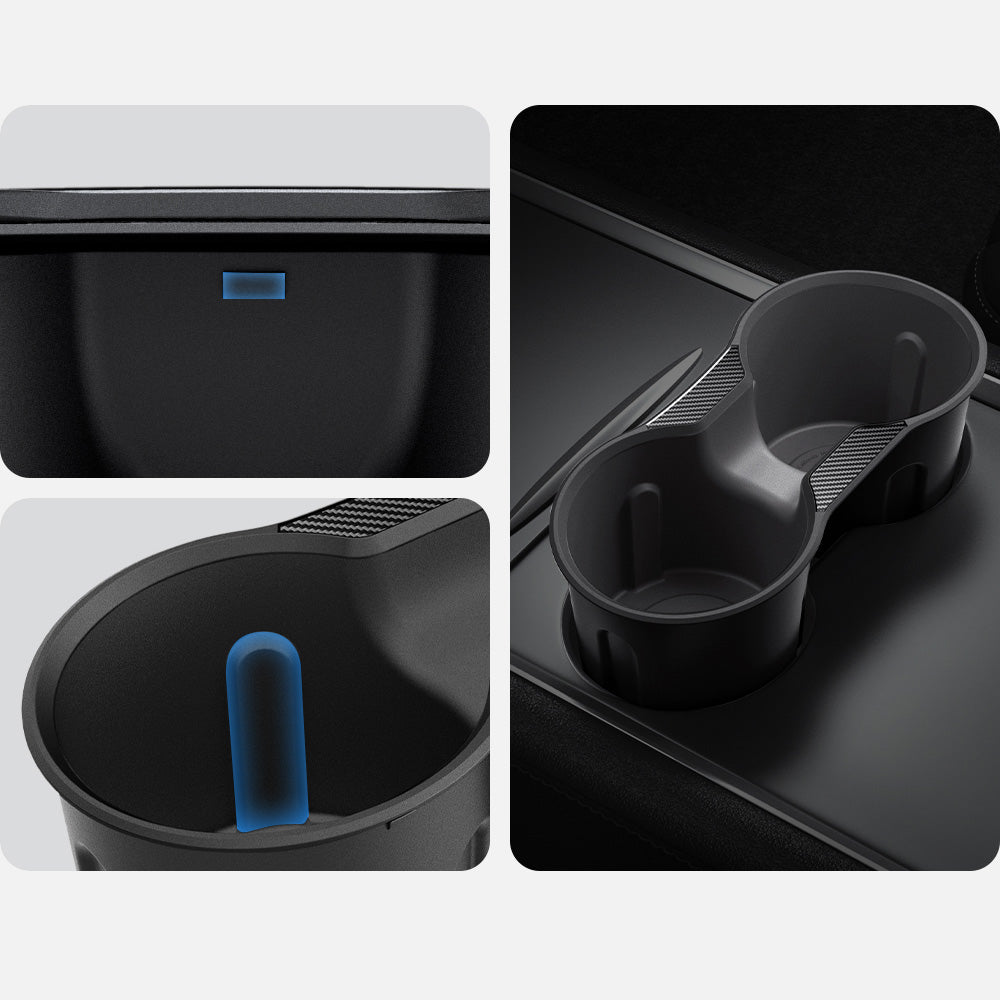 Getränkehalter Einsatz für Tesla Model 3/Y, Spigen Console Cup Holder Insert Relaxed Grip, Schwarz