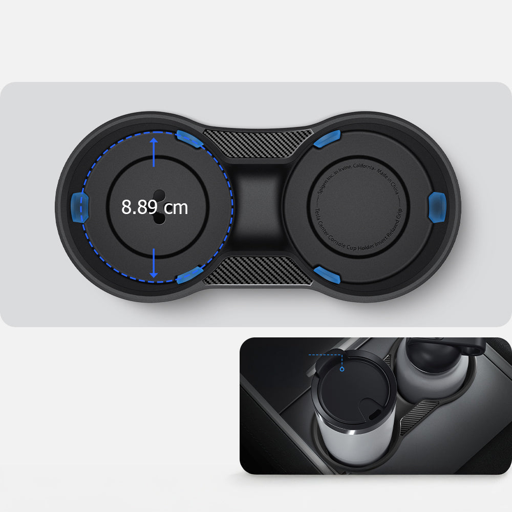 Getränkehalter Einsatz für Tesla Model 3/Y, Spigen Console Cup Holder Insert Relaxed Grip, Schwarz