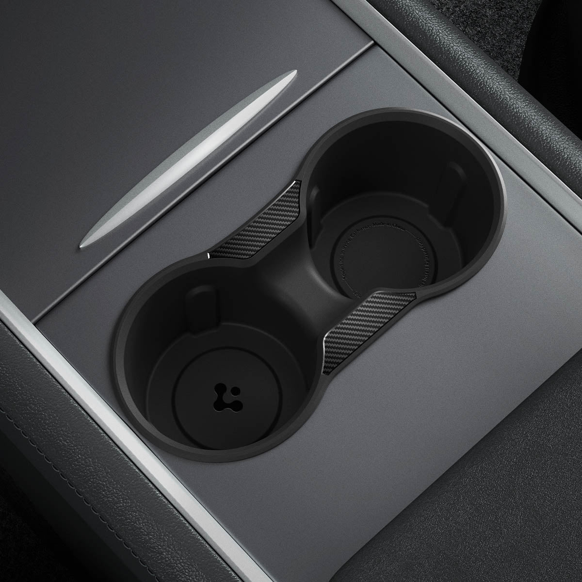 Getränkehalter Einsatz für Tesla Model 3/Y, Spigen Console Cup Holder Insert Relaxed Grip, Schwarz