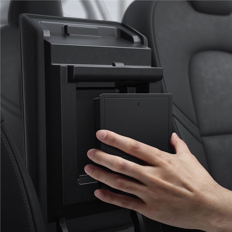 Auto-Organizer für Tesla Model 3/Y, Spigen Console Organizer Hidden Storage Box, Schwarz