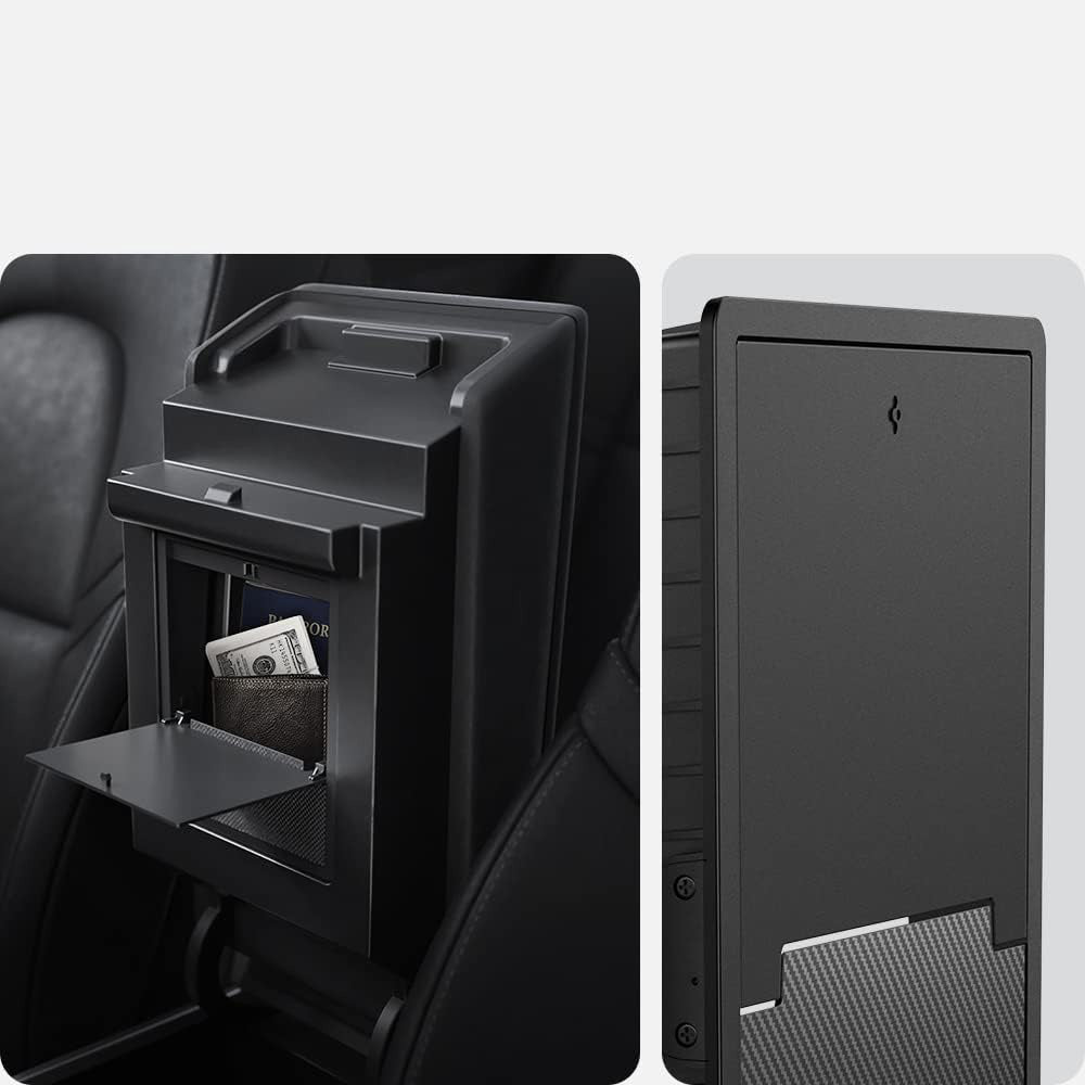 Auto-Organizer für Tesla Model 3/Y, Spigen Console Organizer Hidden Storage Box, Schwarz