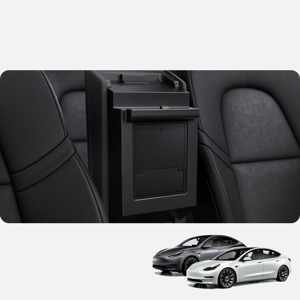 Auto-Organizer für Tesla Model 3/Y, Spigen Console Organizer Hidden Storage Box, Schwarz