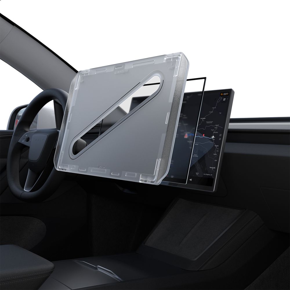 Antireflex Glas für Tesla Model Y 2024-2026, Spigen Glas.tR EZ Fit FC AC 1-Pack, Schwarzer Rahmen