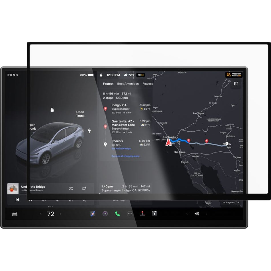 Antireflex Glas für Tesla Model Y 2024-2026, Spigen Glas.tR EZ Fit FC AC 1-Pack, Schwarzer Rahmen