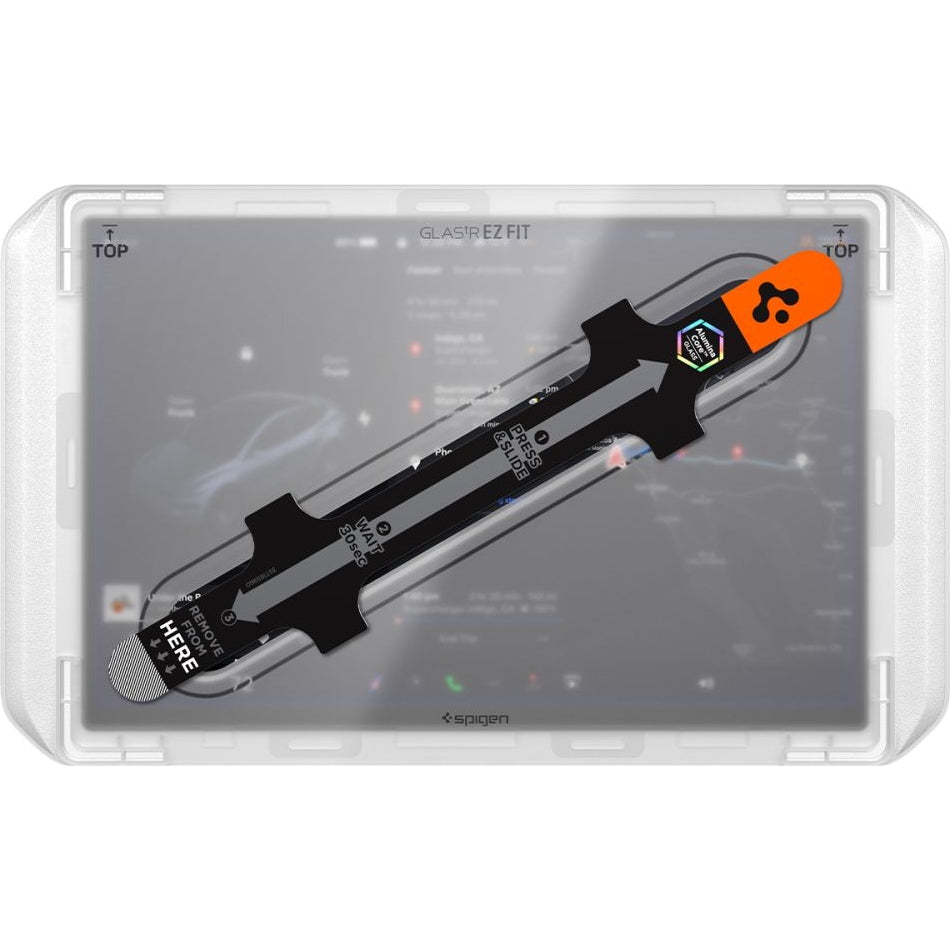 Antireflex Glas für Tesla Model Y 2024-2026, Spigen Glas.tR EZ Fit FC AC 1-Pack, Schwarzer Rahmen