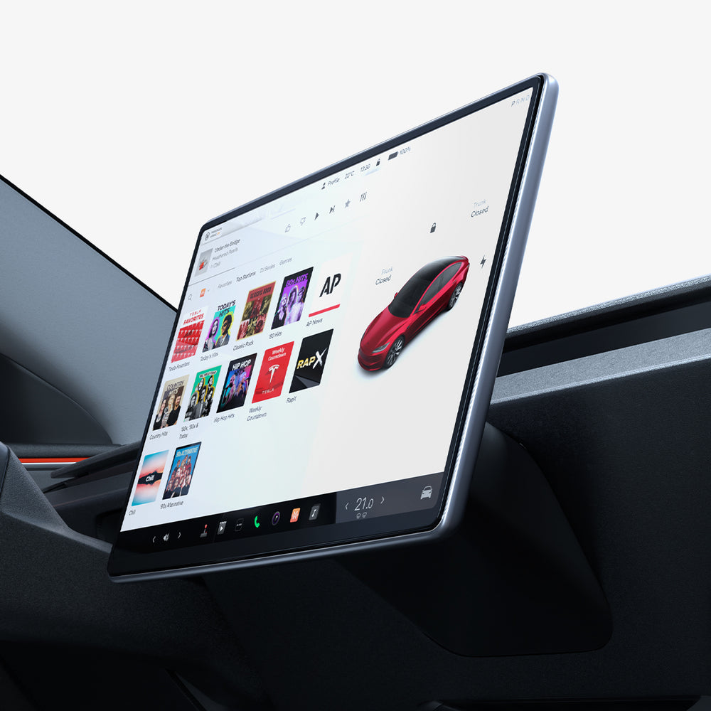 Antireflex Glas für Tesla Model 3 2024, Spigen Glas.tR EZ Fit 1-Pack, Schwarzer Rahmen