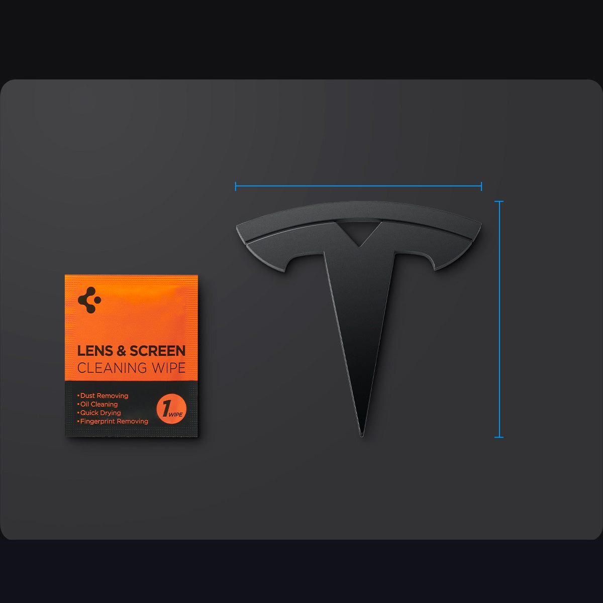 Schutzabdeckung für Motorhaubenemblem/Marker für Tesla Model 3 Highland 2024-25, Spigen, Schwarz