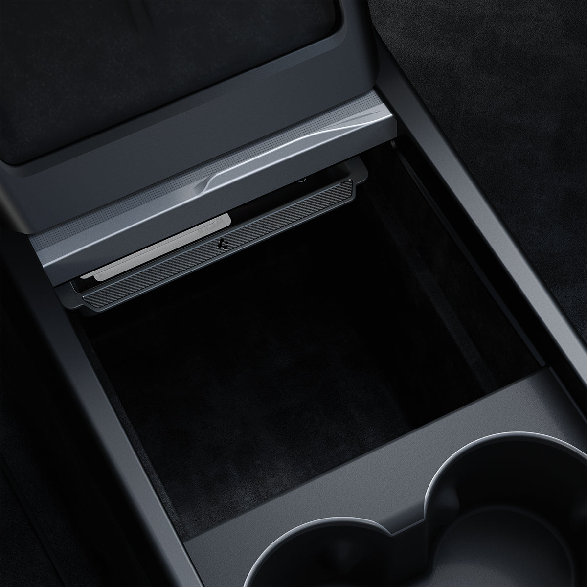 Auto-Organizer für Tesla Model 3 Highland 2024, Spigen Sliding Console Organizer, Schwarz