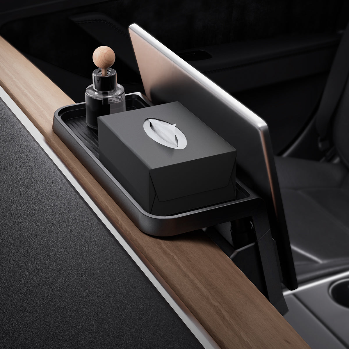 Auto-Organizer unter dem Display für Tesla Model 3 / Y, Spigen Under Screen Storage, Schwarz