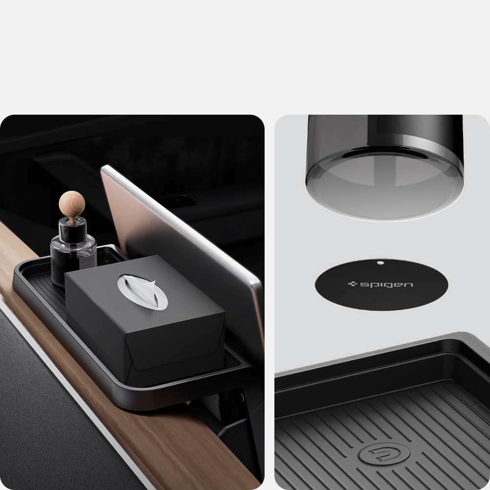 Auto-Organizer unter dem Display für Tesla Model 3 / Y, Spigen Under Screen Storage, Schwarz