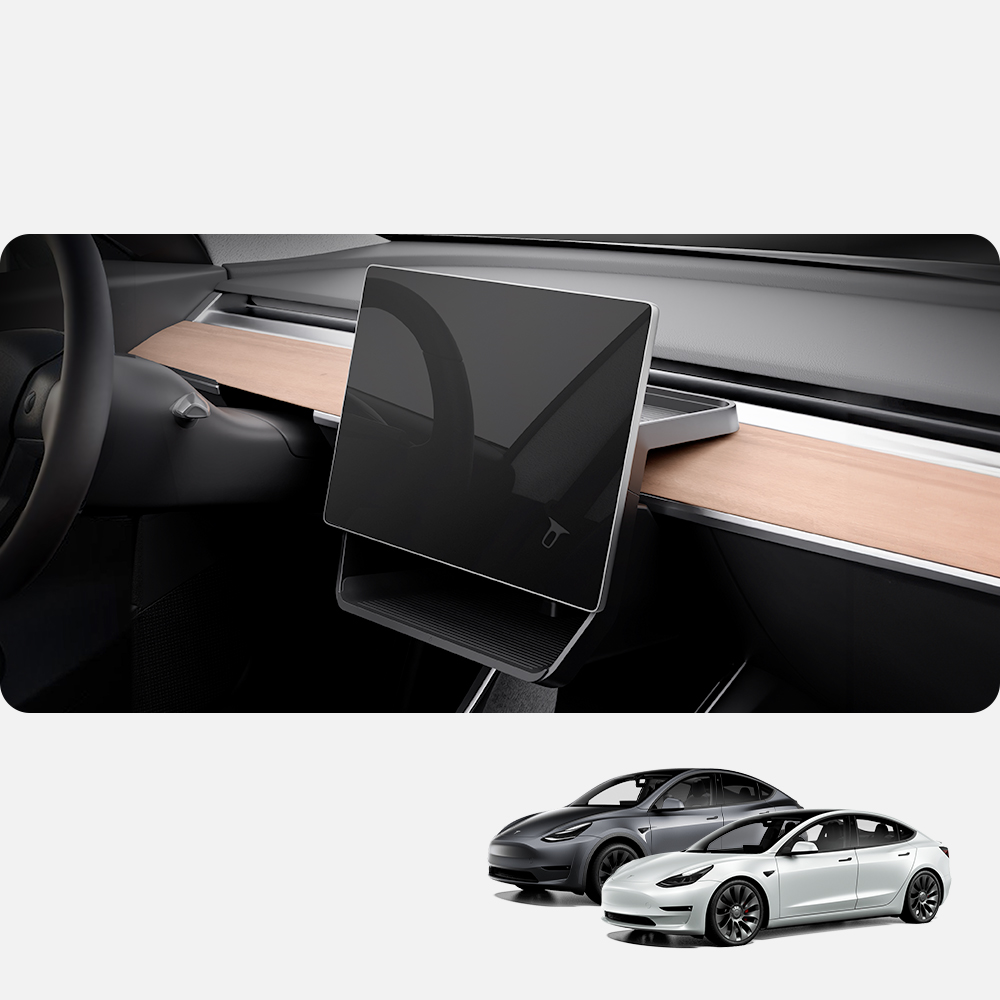 Auto-Organizer unter dem Display für Tesla Model 3 / Y, Spigen Under Screen Storage, Schwarz