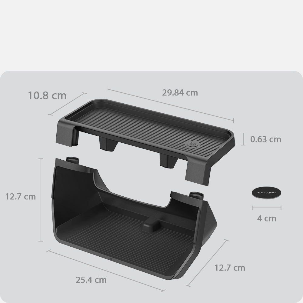 Auto-Organizer unter dem Display für Tesla Model 3 / Y, Spigen Under Screen Storage, Schwarz