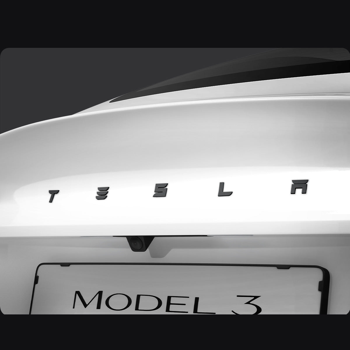Schutzabdeckung für Heckklappen-Emblem/Markierung für Tesla Model 3 Highland 2024-25, Spigen, Schwarz