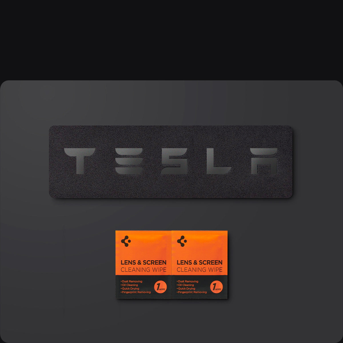 Schutzabdeckung für Heckklappen-Emblem/Markierung für Tesla Model 3 Highland 2024-25, Spigen, Schwarz