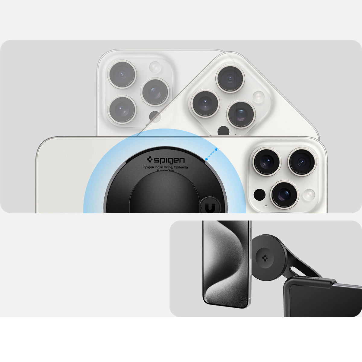 Auto Handyhalterung für Tesla Model 3/X/S/Y/Cybertruck, Spigen TapLock Car Mount Holder für iPhone mit MagSafe, Schwarz