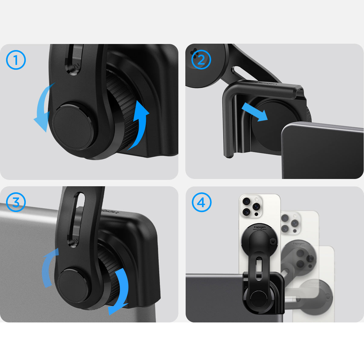 Auto Handyhalterung für Tesla Model 3/X/S/Y/Cybertruck, Spigen TapLock Car Mount Holder für iPhone mit MagSafe, Schwarz
