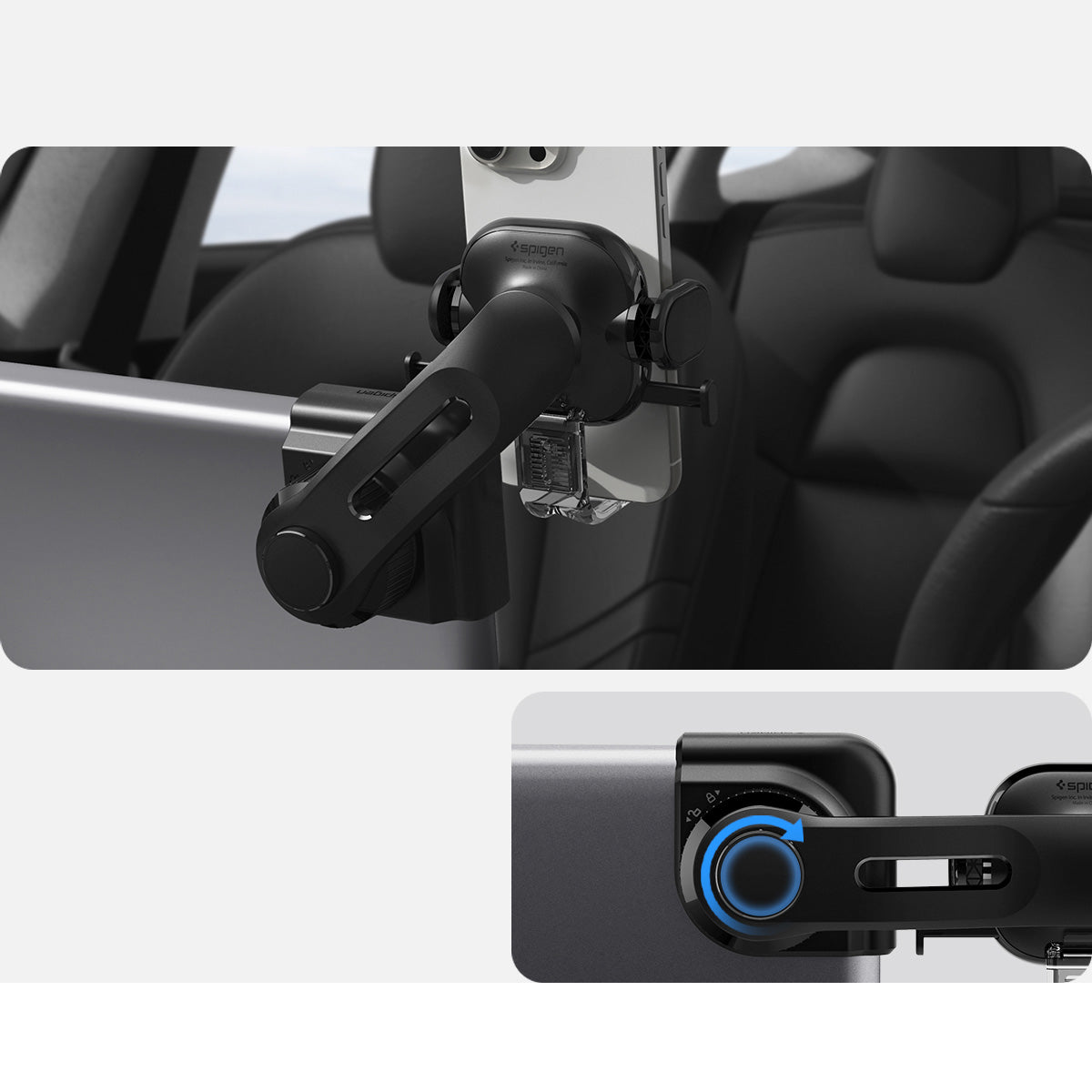Auto Handyhalterung für Tesla Model 3/X/S/Y/Cybertruck, Spigen TapLock Universal Car Mount Holder, Schwarz