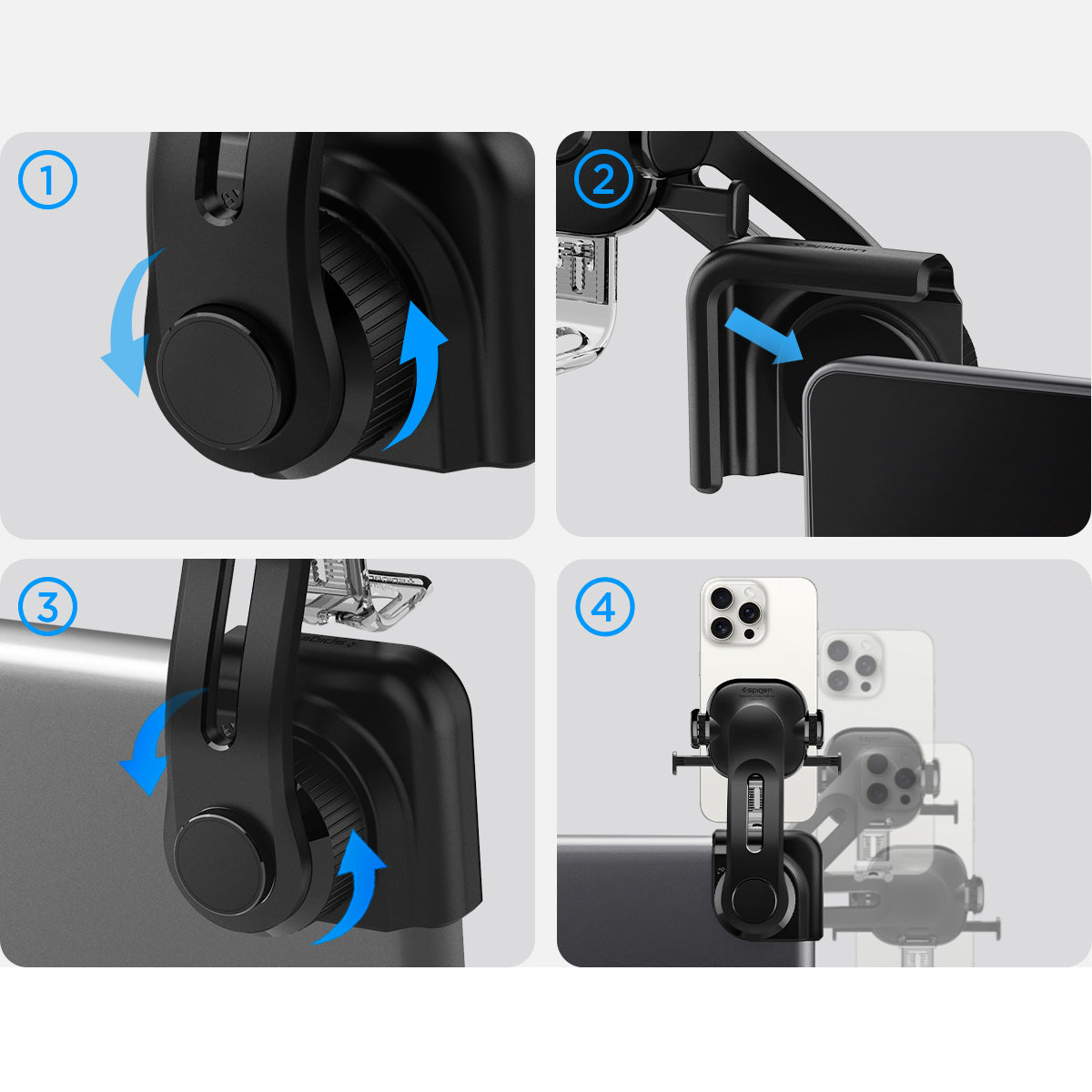 Auto Handyhalterung für Tesla Model 3/X/S/Y/Cybertruck, Spigen TapLock Universal Car Mount Holder, Schwarz