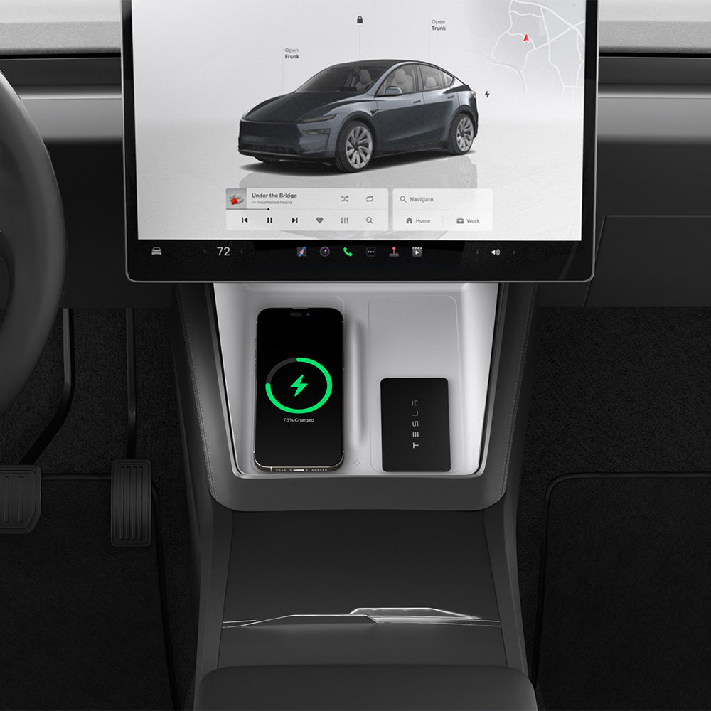 Abdeckung, Ladegerätematte für Tesla Model Y Juniper, Spigen Wireless Charging Pad Cover, Weiß