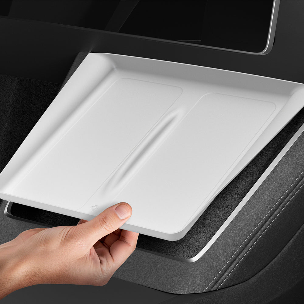 Abdeckung, Ladegerätematte für Tesla Model Y Juniper, Spigen Wireless Charging Pad Cover, Weiß