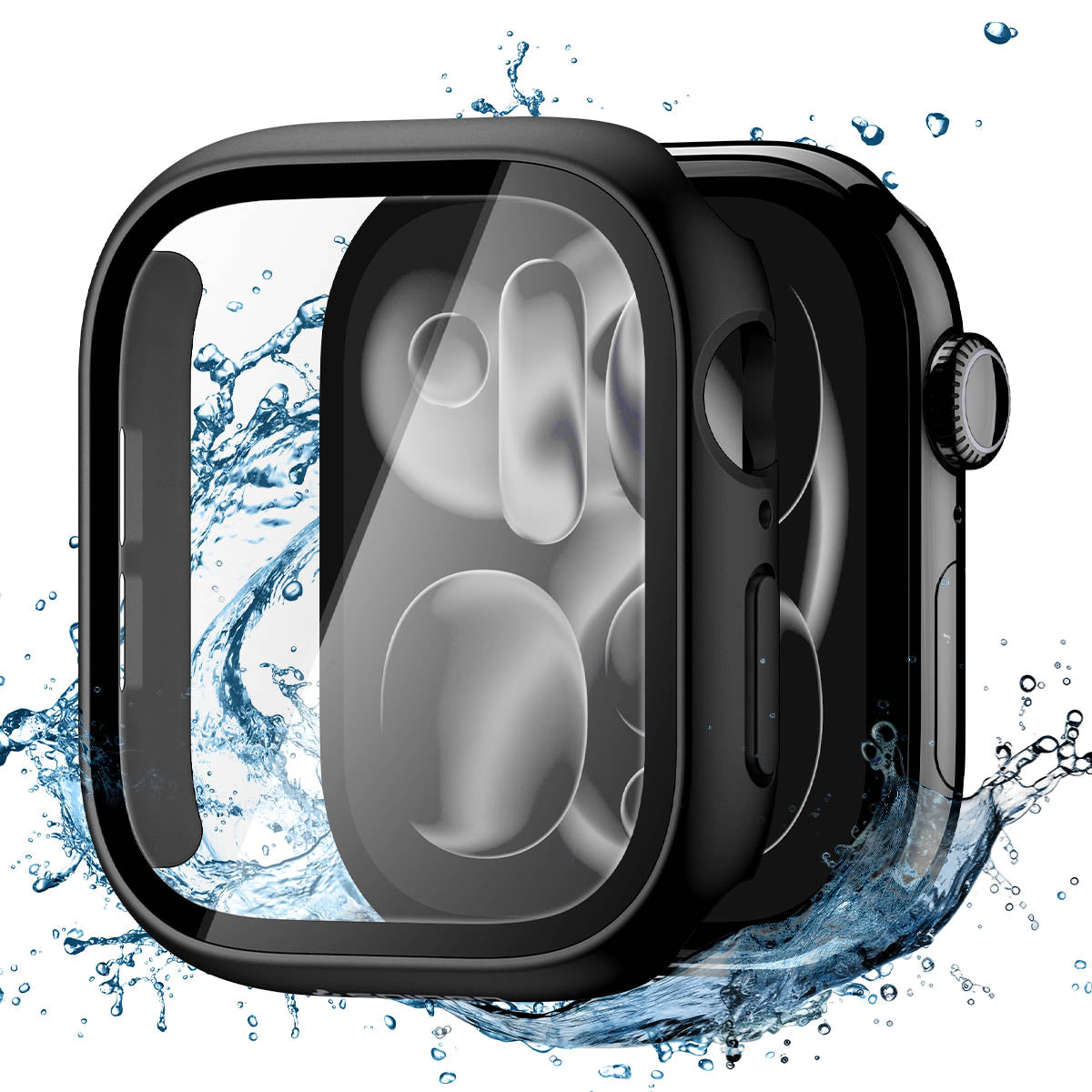 Schutzhülle + Glas für Apple Watch 11 / 10 46 mm, Spigen Thin Fit 360, Schwarz