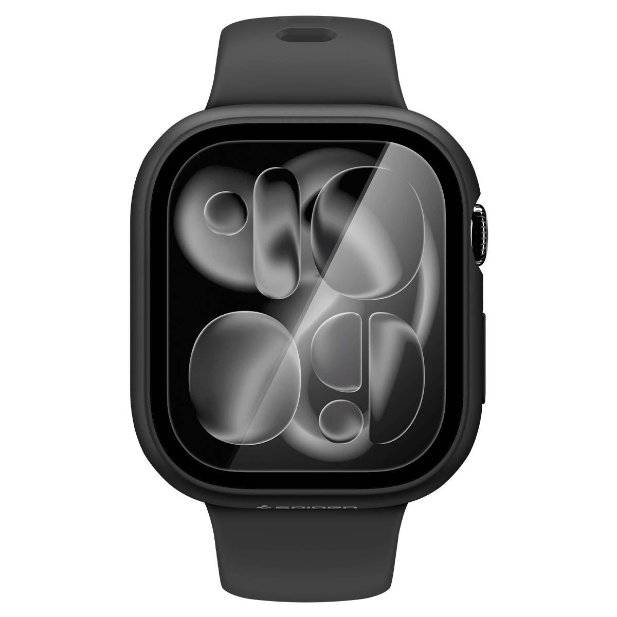 Schutzhülle + Glas für Apple Watch 11 / 10 46 mm, Spigen Thin Fit 360, Schwarz