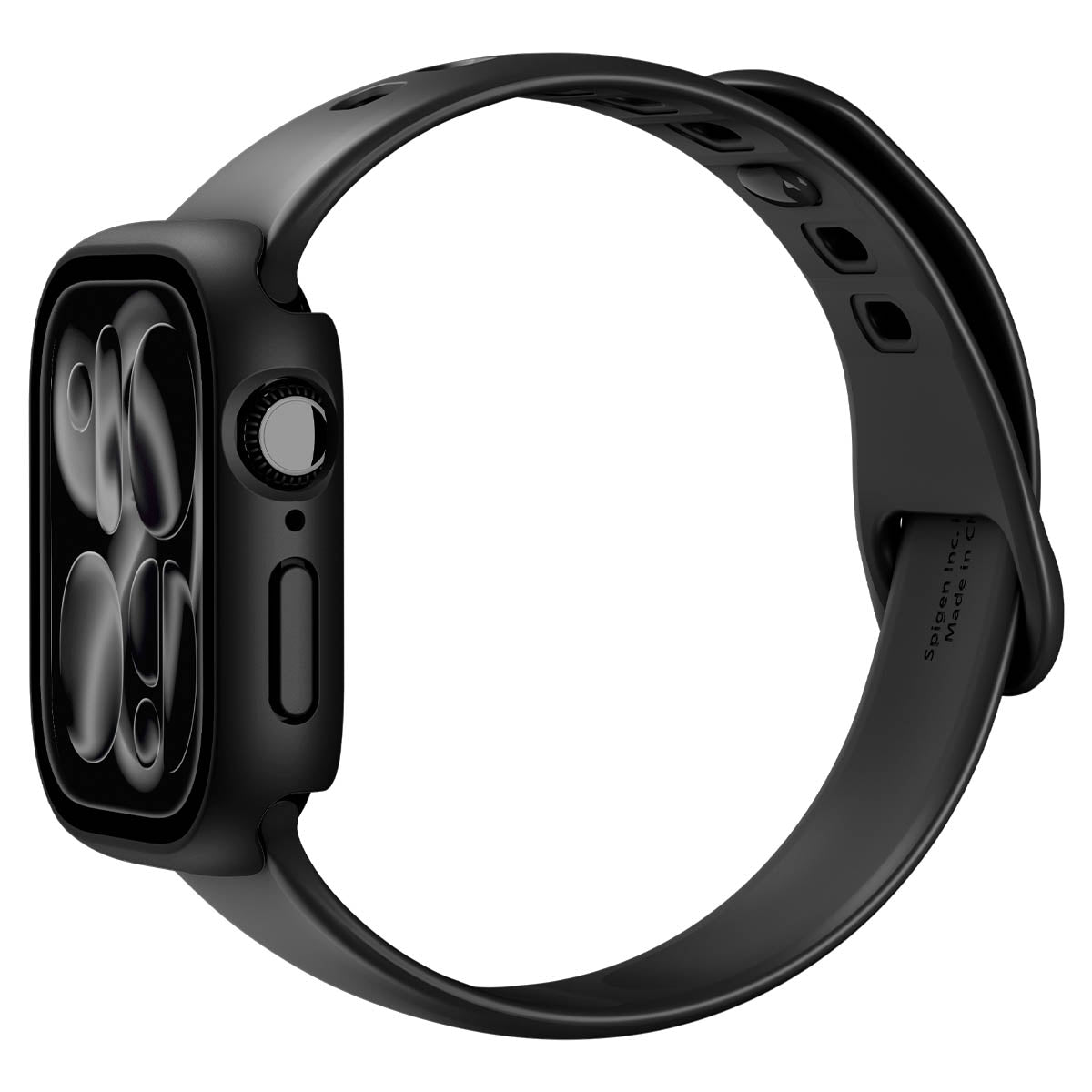 Schutzhülle + Glas für Apple Watch 11 / 10 46 mm, Spigen Thin Fit 360, Schwarz