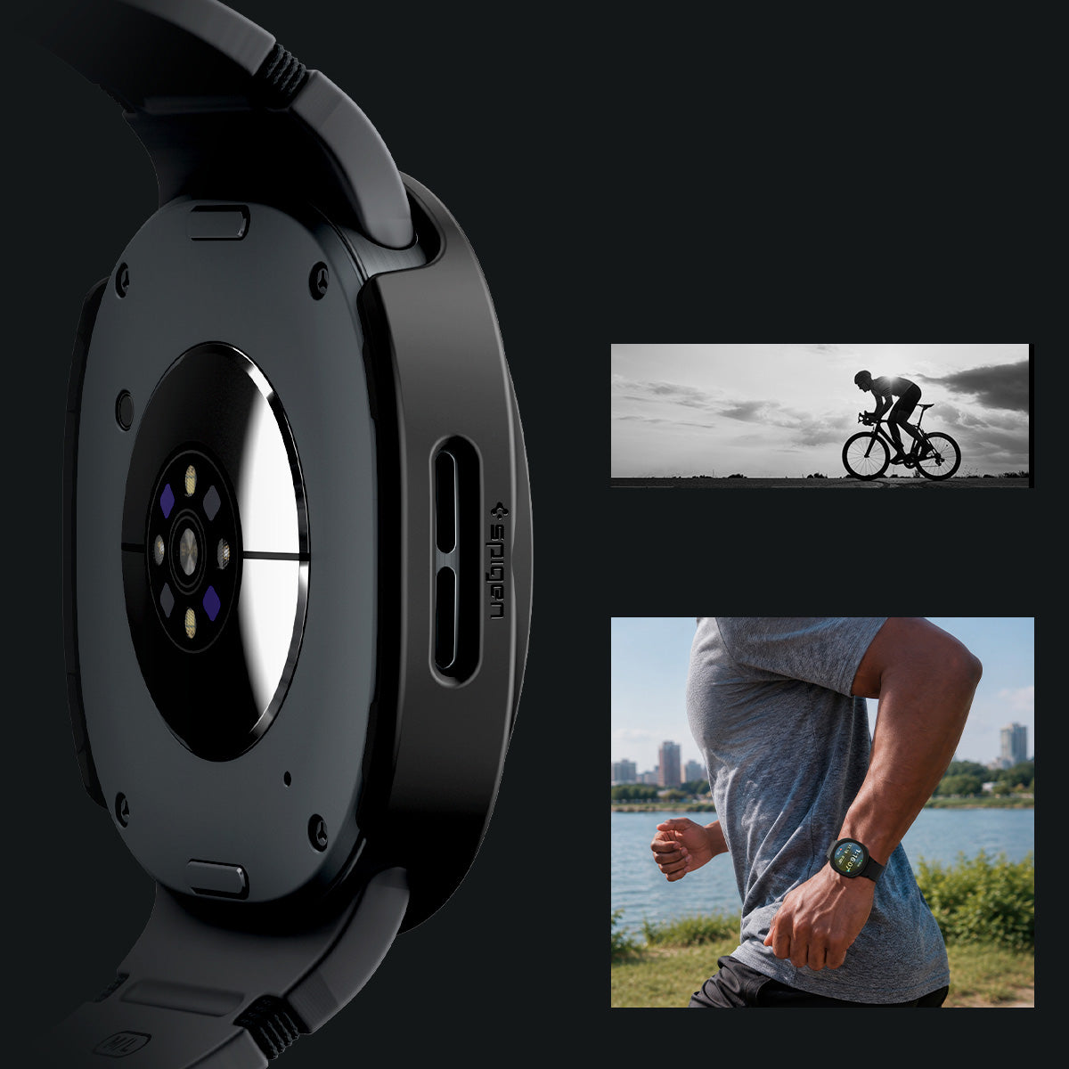 Schutzhülle + Glas Spigen Thin Fit 360 für Galaxy Watch 9 / 8 (44 mm), Schwarz