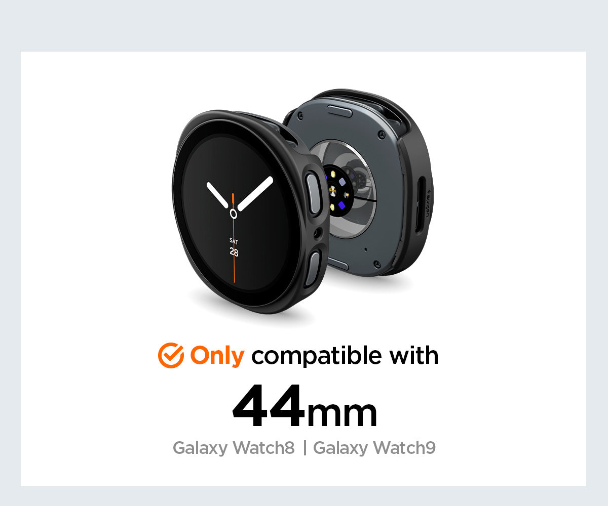 Schutzhülle + Glas Spigen Thin Fit 360 für Galaxy Watch 9 / 8 (44 mm), Schwarz