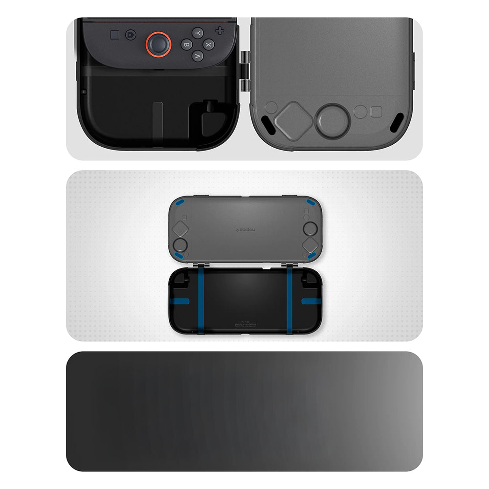 Schutzhülle für Nintendo Switch 2, Spigen Thin Fit 360, Schwarz Rauch