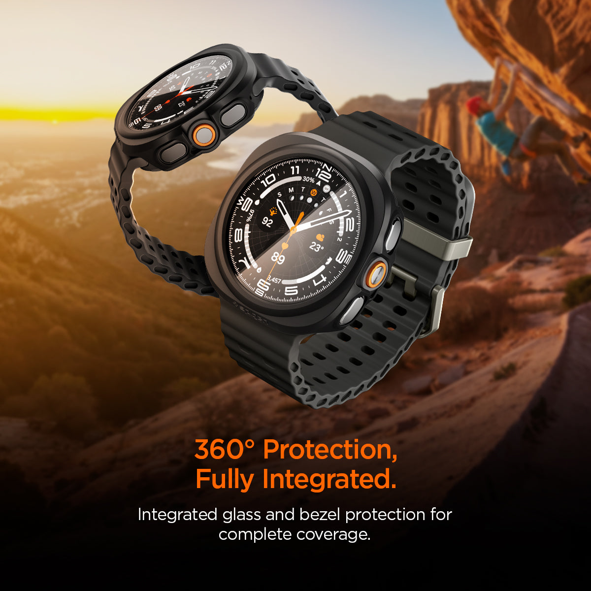 Schutzhülle + Glas für Galaxy Watch Ultra 2 47mm (2026), Spigen Thin Fit 360, Schwarz (6/19)
