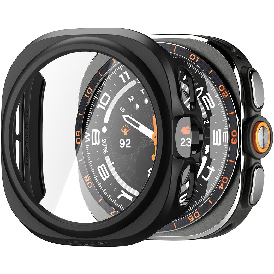 Schutzhülle + Glas für Galaxy Watch Ultra 2 47mm (2026), Spigen Thin Fit 360, Schwarz (8/19)